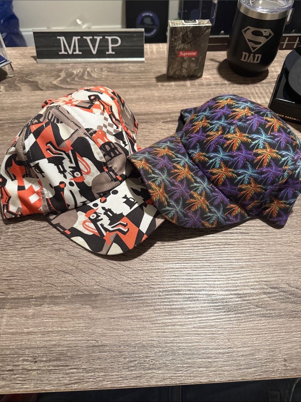 Paul Smith Multicolor Palm-Print & Geometric Caps